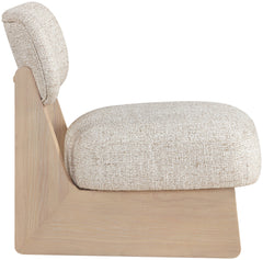 Vetra - Linen Textured Fabric Upholstered Accent Chair With Natural Base