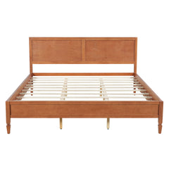Classic Platform Bed Frame With Panel Headboard