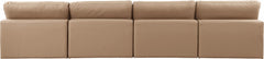 Comfy - Faux Leather Modular Armless Sofa 4 Pieces - Tan