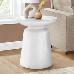 Drum Accent Side Table, Hammered Texture