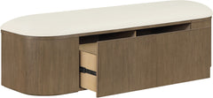 Velden - Upholstered Storage Bench With Stained Brown Base