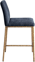 Reeves - Chenille Fabric Upholstered Counter Stool (Set of 2) - Gold Base