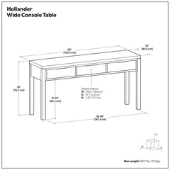 Hollander - Wide Console Table