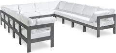 Nizuc - Outdoor Patio 12 Piece Modular Sectional With Gray Frame