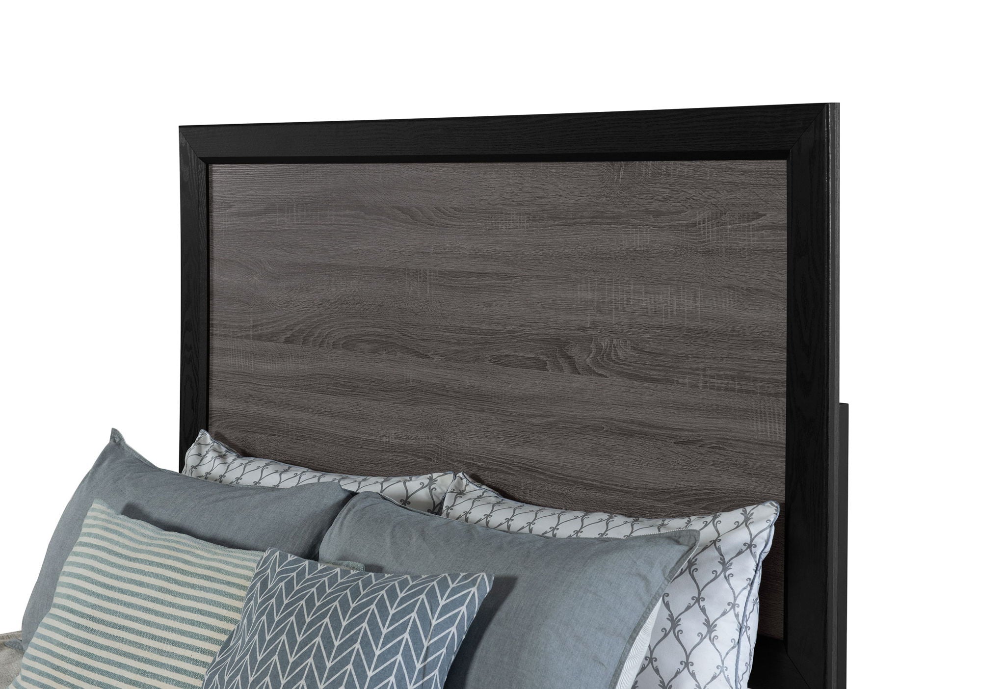 Lisbon - 4 Piece Queen Bedroom Set (Bed, Dresser, Mirror, Nightstand) - Black / Gray