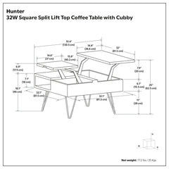 Hunter - Handcrafted Lift Top Coffee Table