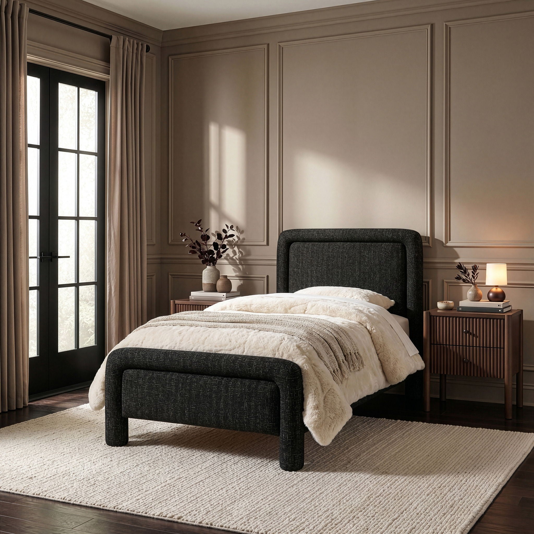 Baylor - Fabric With Interwoven Chenille Upholstered Bed