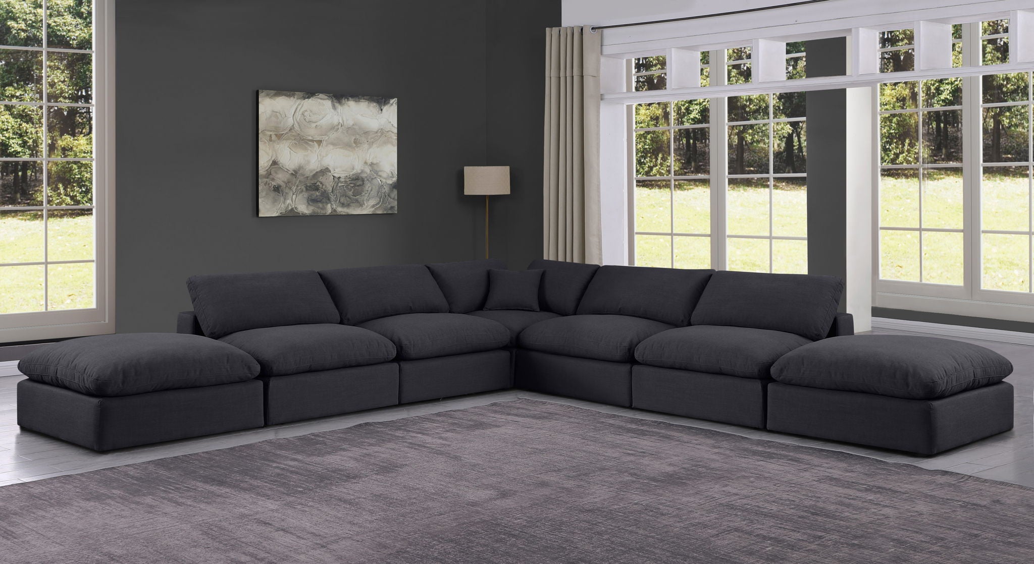Comfy - 7 Piece Linen Modular Corner Sectional