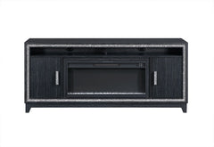 Lily - 72" Entertainment Unit With LED, Speakers, Crystal Inserts - Dark Gray