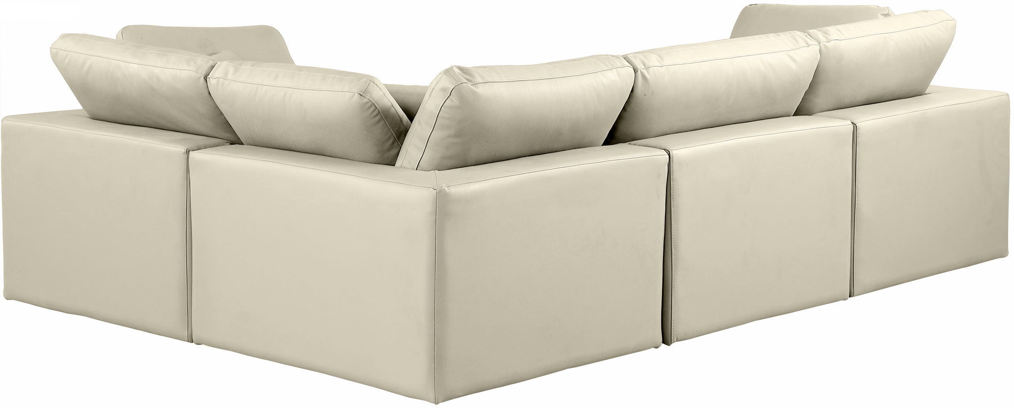 Comfy - 4 Piece Faux Leather Modular Sectional