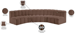 Arc - Faux Leather 5 Piece U-Shaped Modular Sofa