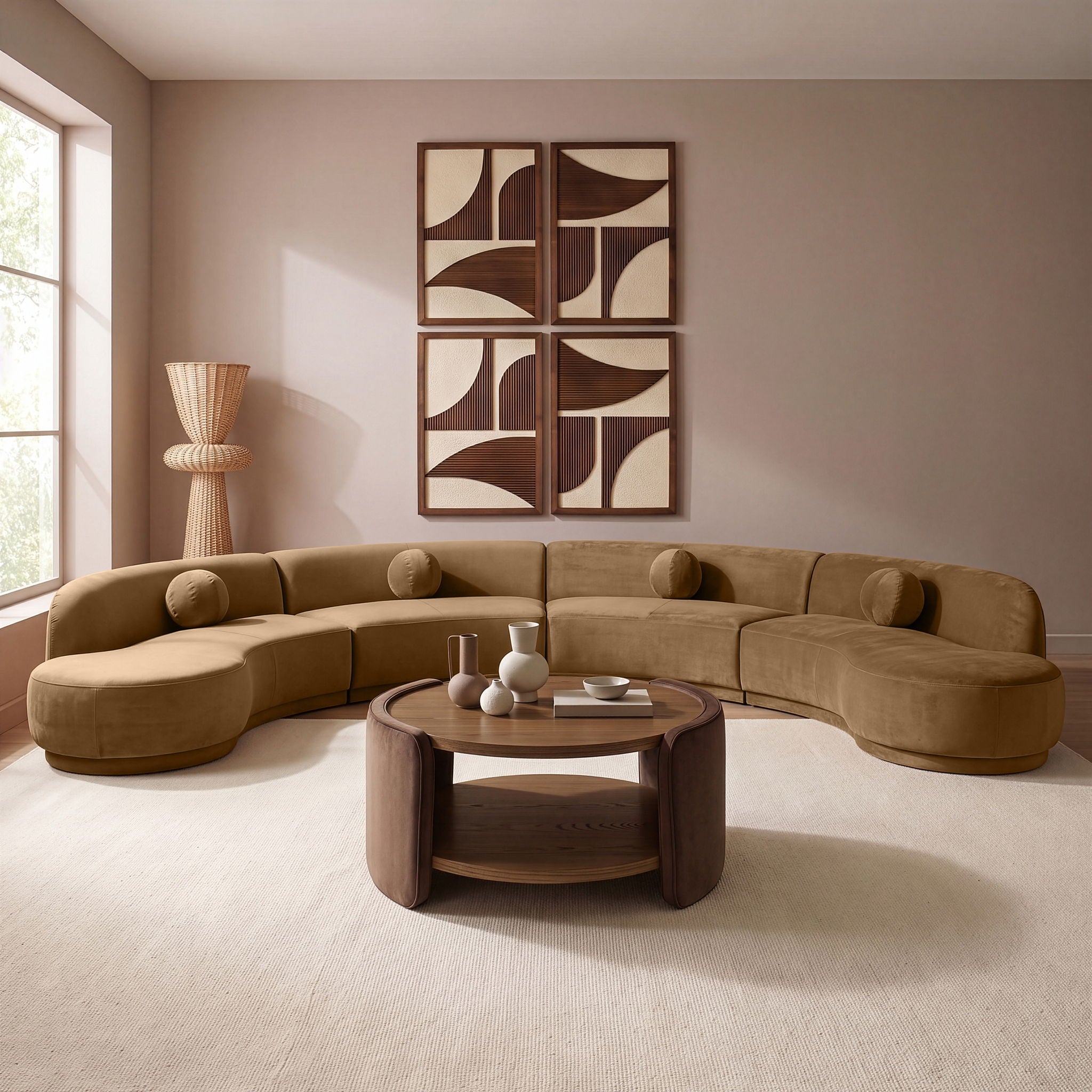 Avra - 189" Velvet Performance Fabric Upholstered Sectional