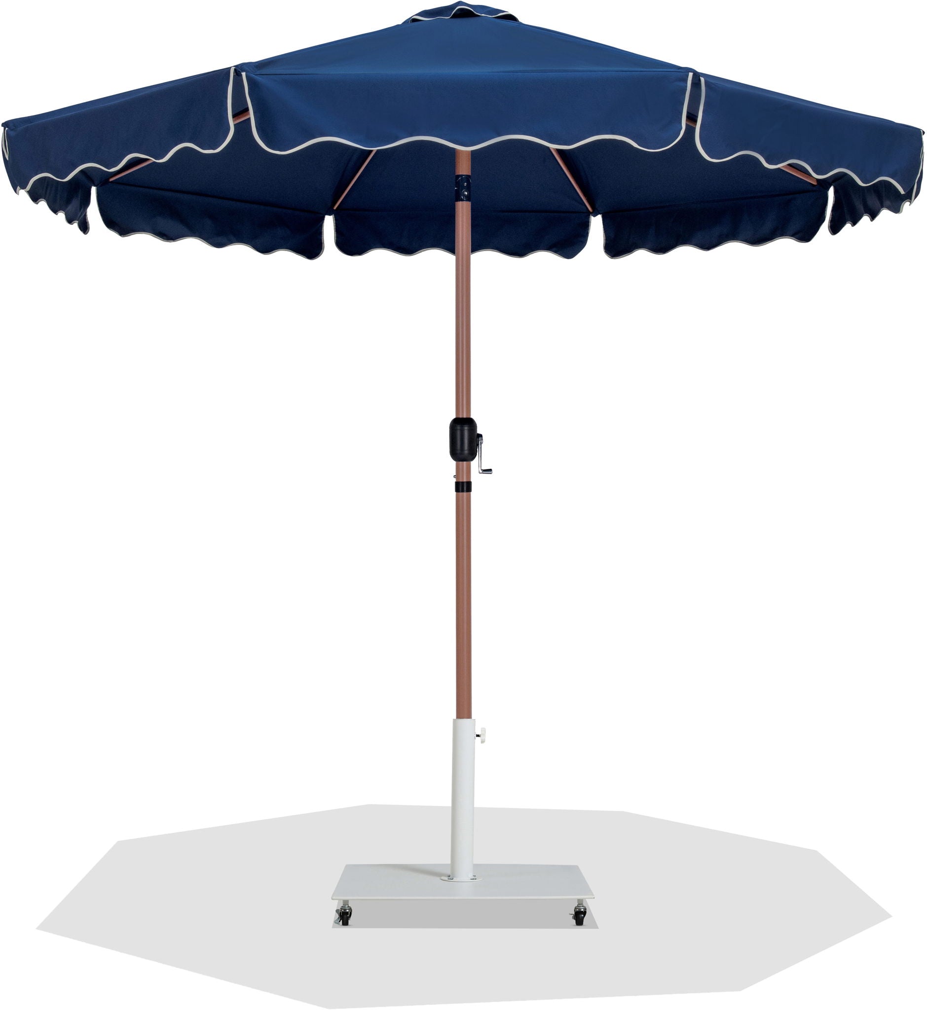 Amalfi - Aluminum Patio Umbrella - White Base / Light Brown Pole