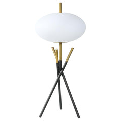Layton - White Orb Shade Tripod Table Lamp - Black