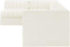 Rummi - Velvet Performance Fabric Upholstered 5 Piece Modular Sectional, L-Shaped (Right)