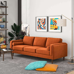 Amber - Mid-Century Modern Luxury Modern Velvet Sofa