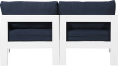 Nizuc - Outdoor Patio 2 Seat Armless Modular Sofa With White Frame