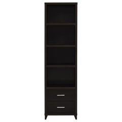 Lewes - 4-Shelf Engineered Wood Media Tower - Cappuccino