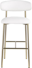 Lupita - Vegan Leather Upholstered Bar Stool With Brushed Gold Frame (Set of 2)