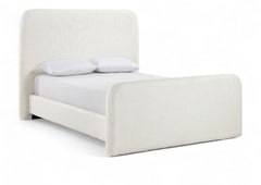 Fira - Linen Textured Fabric Upholstered Bed
