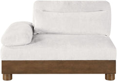 Turin - Chenille Fabric Upholstered Modular Arm Chair - Walnut Base