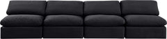 Indulge - Velvet 4 Seat Modular Armless Sofa