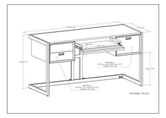 Hampden - Desk - Weathered Gray