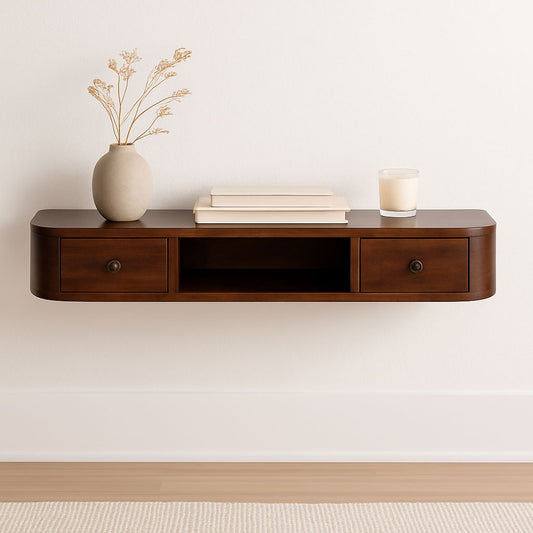 Lunar - 2 Drawer Floating Console - Chestnut
