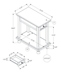 Accent End Table, Storage Drawer, Traditional - Espresso