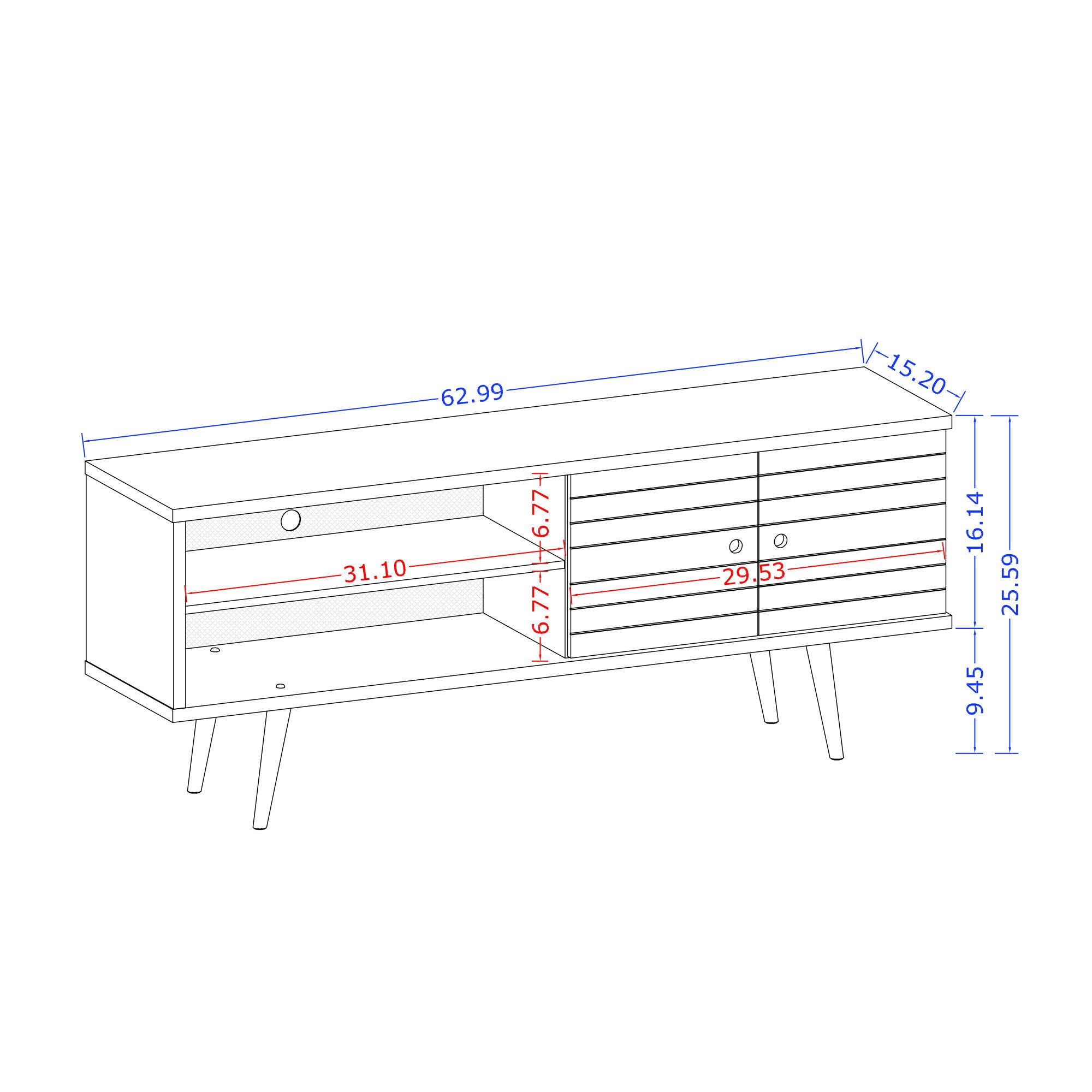 Liberty - TV Stand & 2 Open Shelves - Natural / White