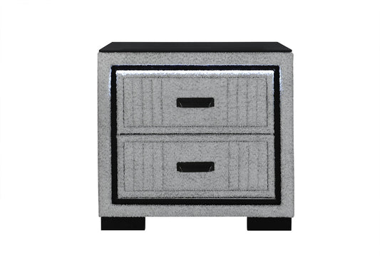 Isabella - Nightstand With LED - Gray