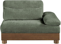 Turin - Chenille Fabric Upholstered Modular Arm Chair - Walnut Base