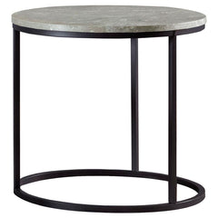 Lainey - Round Faux Marble Side End Table