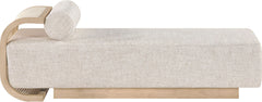 Zephyr - Linen Textured Fabric Upholstered Chaise - Painted Natural Base