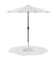 Fiji - Aluminum Patio Umbrella With Round White And Teak Base