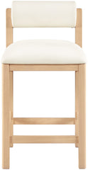 Roundhill - Faux Leather Counter Stool - Natural Frame