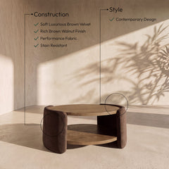 Wren - Velvet And Oak Veneer Coffee Table