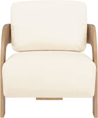 Cedra - Velvet Performance Fabric Upholstered Accent Chair - Natural Frame