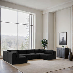Shaggy - 6 Piece Modular U-Shaped Armless Sectional
