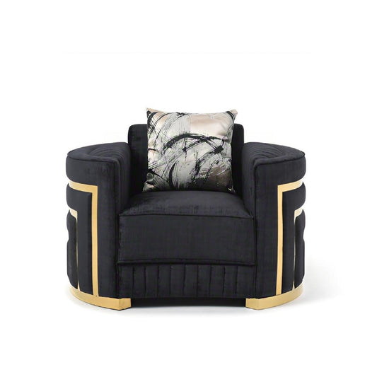 Soledad - Chair Upholstered With Hued Accents - Black