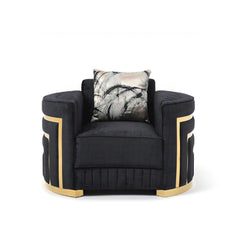Soledad - Chair Upholstered With Hued Accents - Black