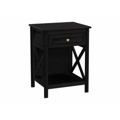 Accent End Table, 2 Tier, Storage Drawer, Transitional Style