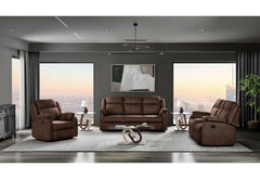 U7303 - 3 Piece Living Room Set (Recliner Sofa / Console Power Recliner Loveseat / Glider Recliner) - Dark Brown