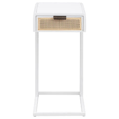 Amherst - 1-Drawer Radio Weave Cane Metal Side Table