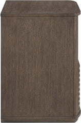 Morino - Oak Veneer And Solid Wood Nightstand - Brown