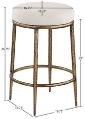 Ferro - Upholstered Backless Counter Stool With Brushed Gold Base