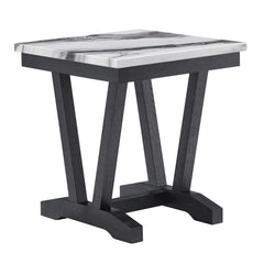 T1319 - End Table - Black / White