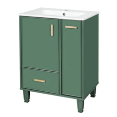 Bathroom Vanity With Sink, Deep Drawer, Door Shelf, 2 Tier Basket