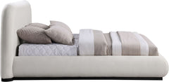 Vaughn - Linen Bed With Black Base