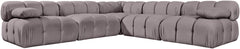 Orin - Velvet Fabric 5 Piece Modular Sectional
